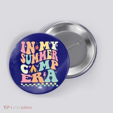 Groovy In My Summer Camp Era Retro Summer Camping Gift Button
