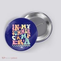 Groovy In My Summer Camp Era Retro Summer Camping Gift Button thumb 0