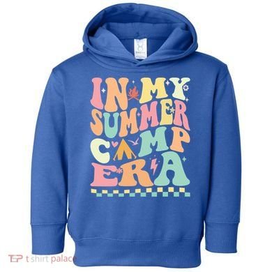 Groovy In My Summer Camp Era Retro Summer Camping Gift Toddler Hoodie