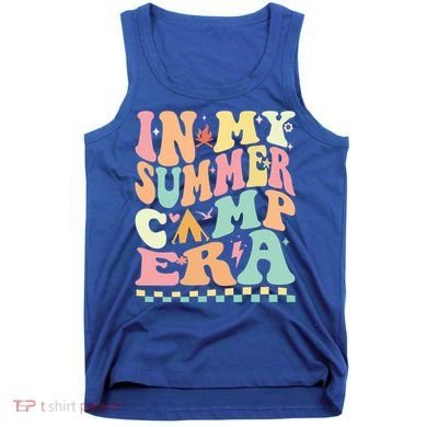 Groovy In My Summer Camp Era Retro Summer Camping Gift Tank Top