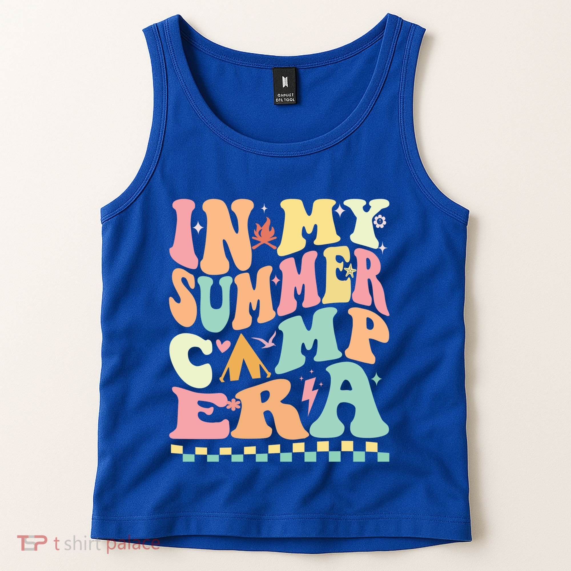 Groovy In My Summer Camp Era Retro Summer Camping Gift Tank Top