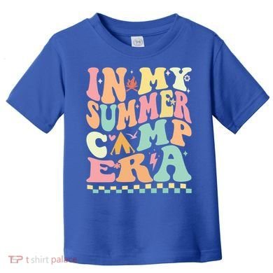 Groovy In My Summer Camp Era Retro Summer Camping Gift Toddler T-Shirt