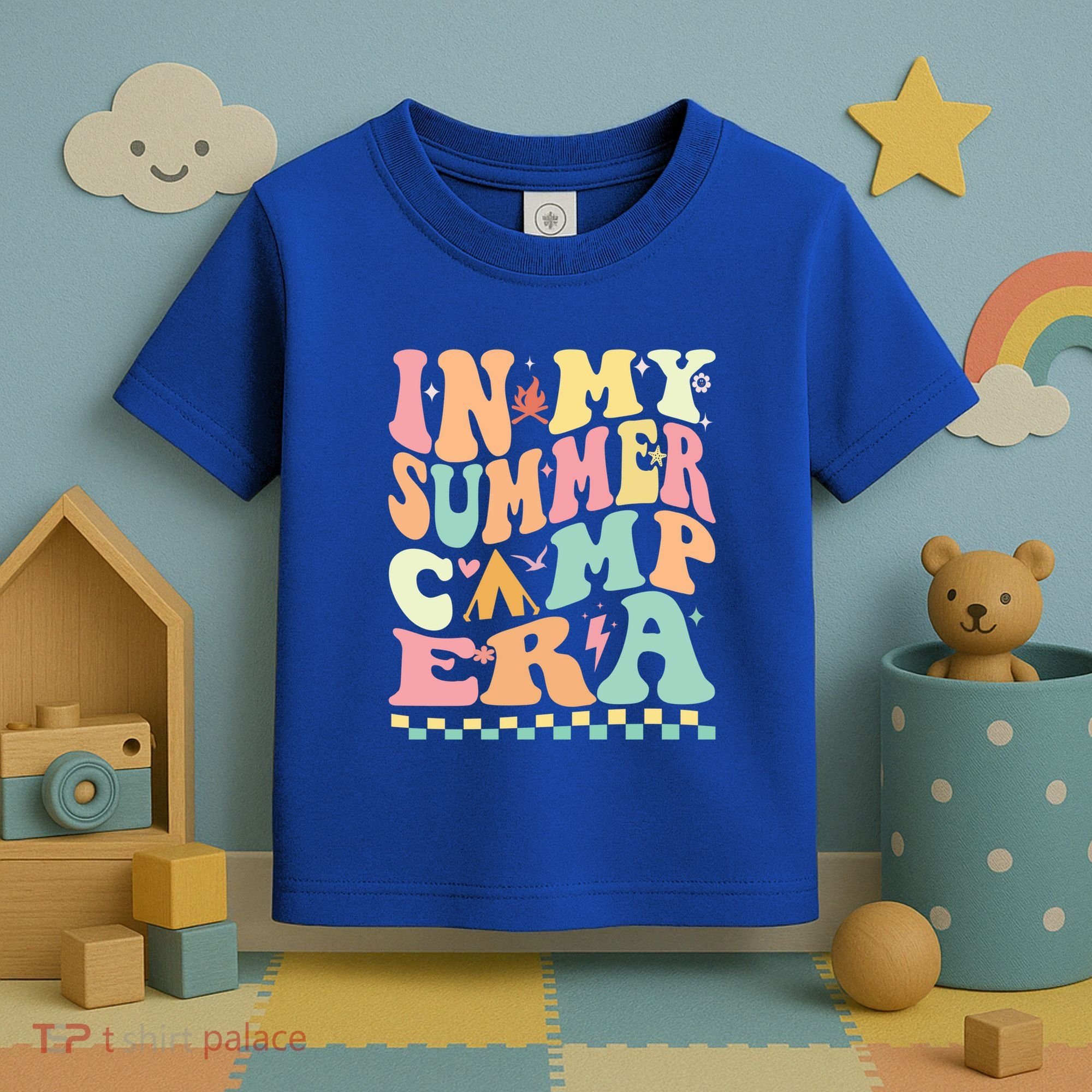 Groovy In My Summer Camp Era Retro Summer Camping Gift Toddler T-Shirt