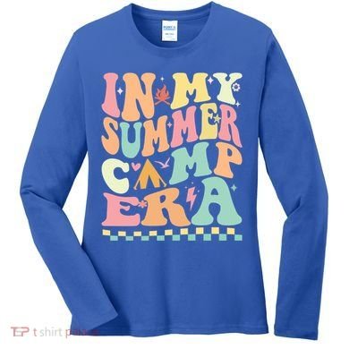 Groovy In My Summer Camp Era Retro Summer Camping Gift Women's Long Sleeve Shirt