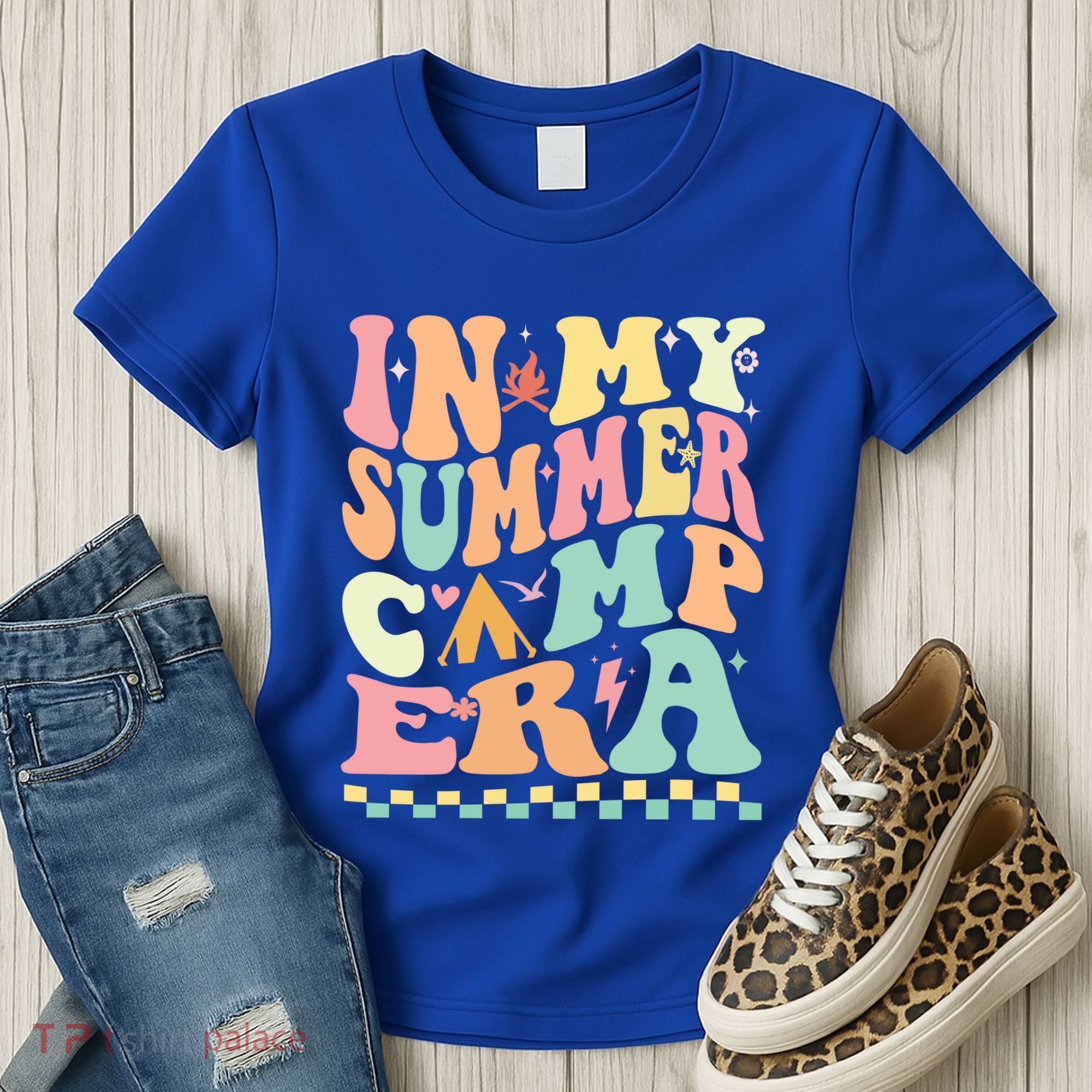 Groovy In My Summer Camp Era Retro Summer Camping Gift Women's T-Shirt
