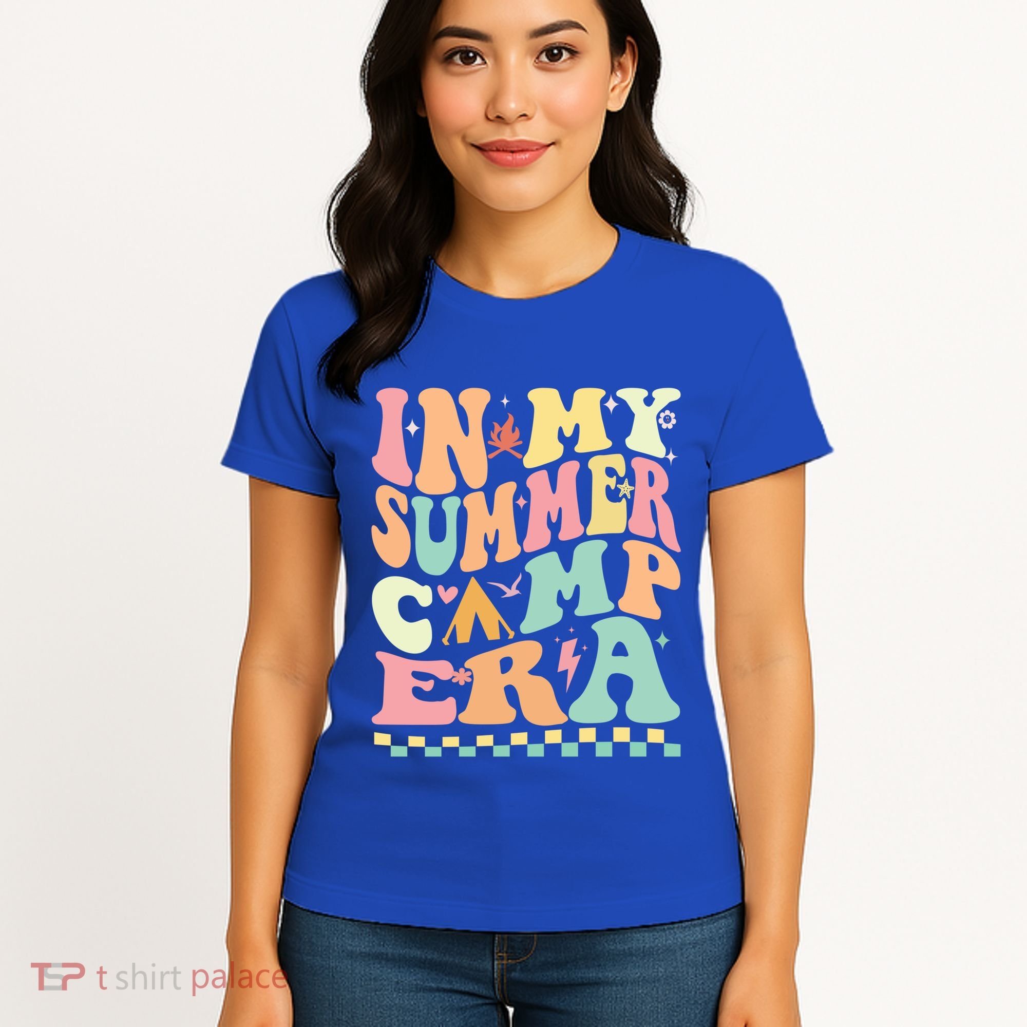 Groovy In My Summer Camp Era Retro Summer Camping Gift Women's T-Shirt