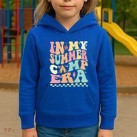 Groovy In My Summer Camp Era Retro Summer Camping Gift Kids Hoodie thumb 3