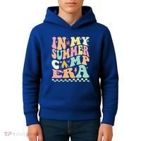 Groovy In My Summer Camp Era Retro Summer Camping Gift Kids Hoodie thumb 4