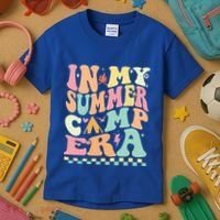 Groovy In My Summer Camp Era Retro Summer Camping Gift Kids T-Shirt thumb 3