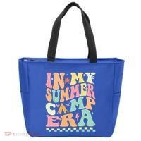 Groovy In My Summer Camp Era Retro Summer Camping Gift Tote Bag thumb 0