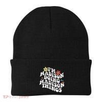 Groovy Im Madison Doing Madison Things Funny MotherS Day Beanie thumb 0