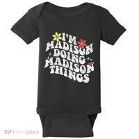 Groovy Im Madison Doing Madison Things Funny MotherS Day Baby Bodysuit thumb 0