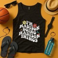 Groovy Im Madison Doing Madison Things Funny MotherS Day Tank Top thumb 4