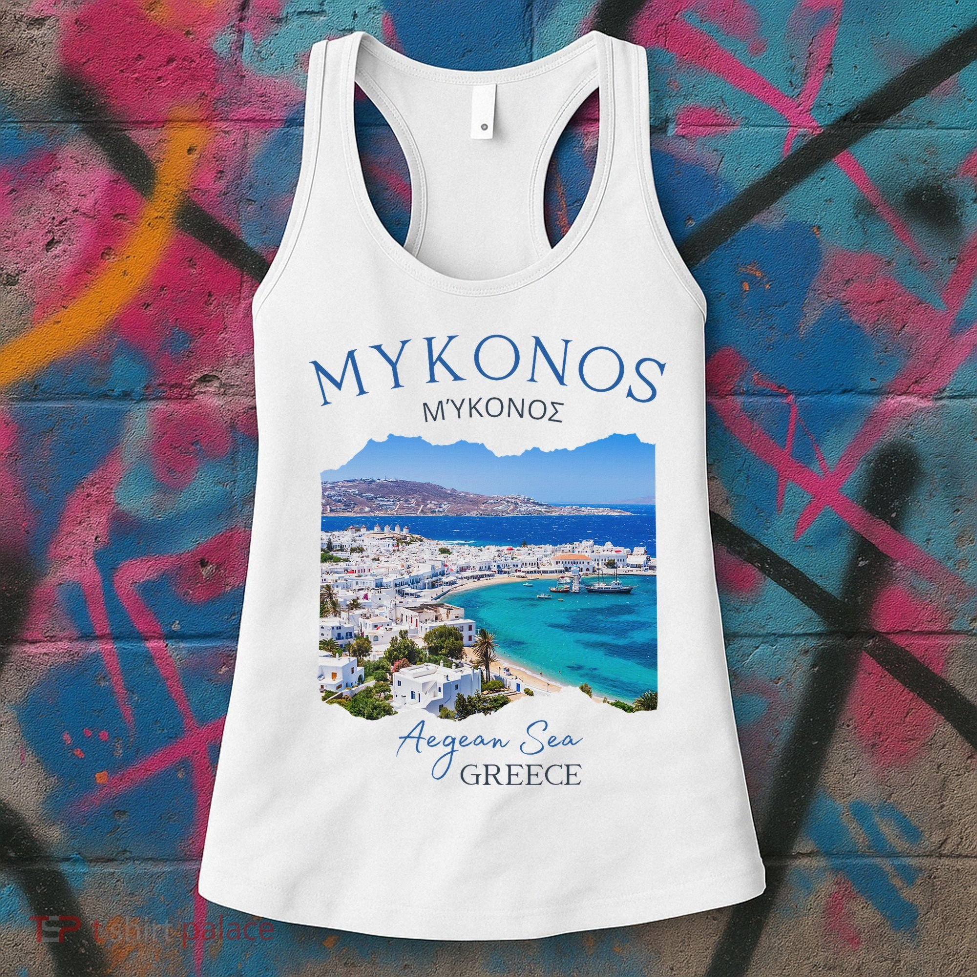 Greek Island Mykonos Greece Vacation Family Outfits Souvenir Women's Tank Top
