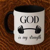 God Is My Strength Coffee Mug thumb 2