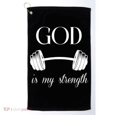 God Is My Strength Golf Towel
