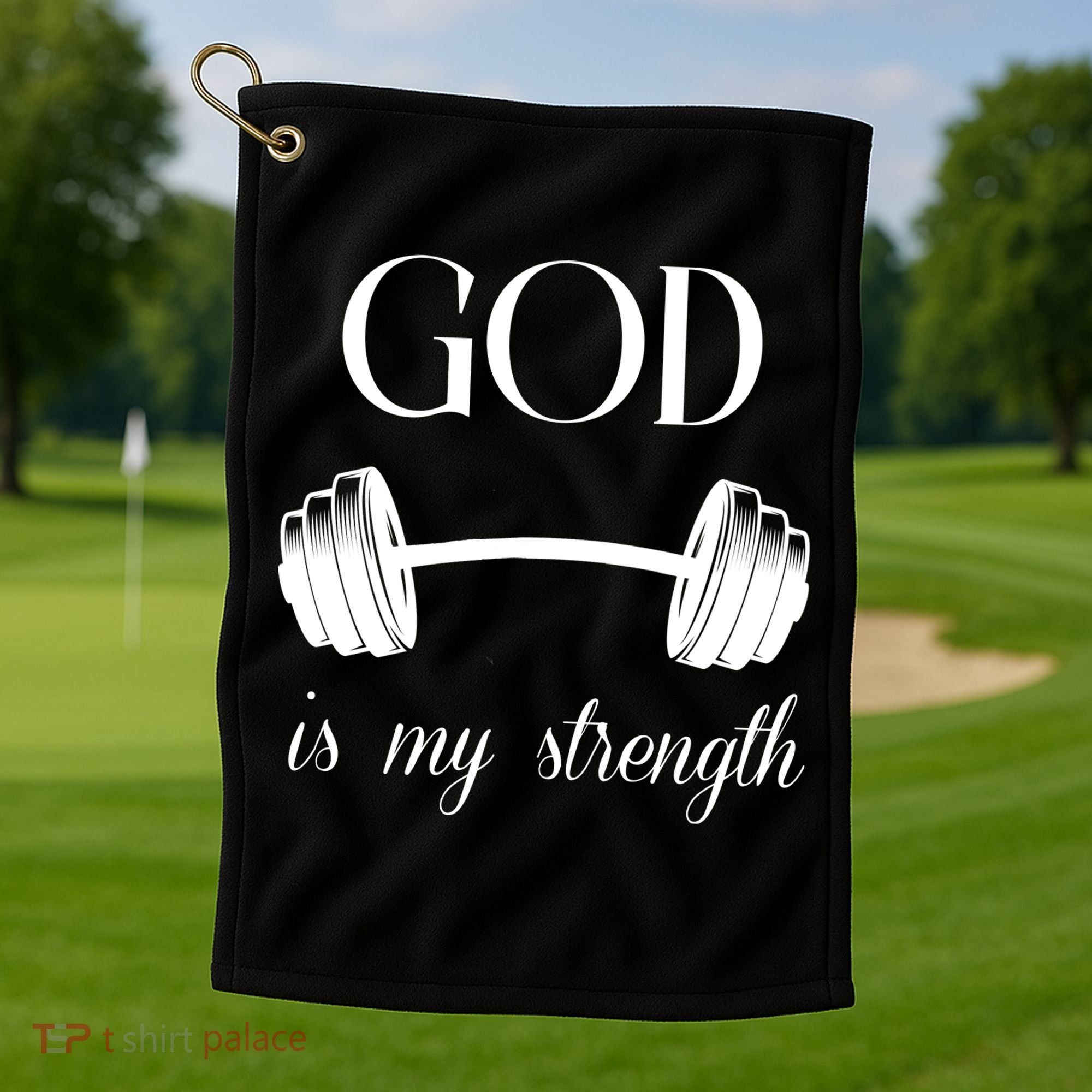 God Is My Strength Golf Towel