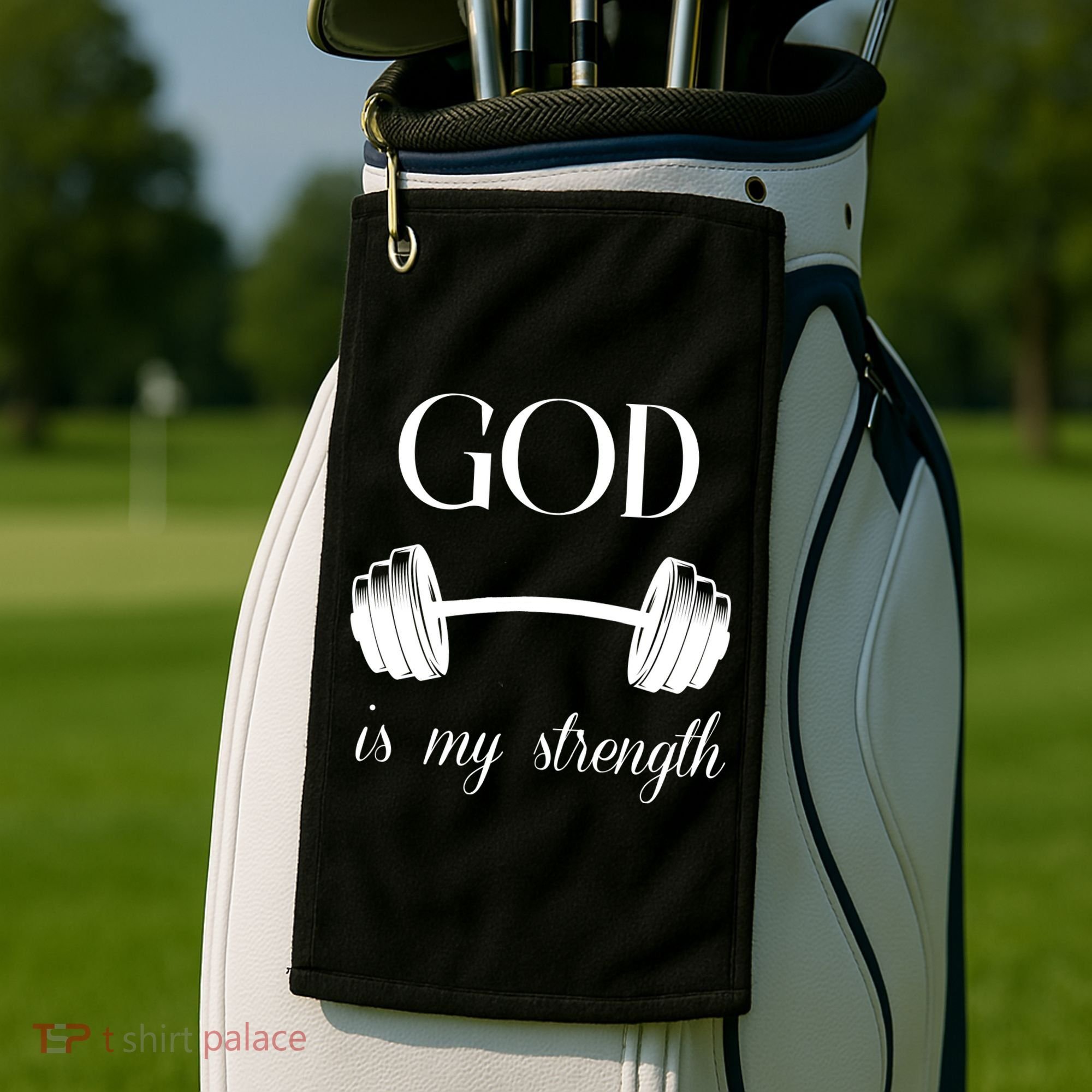 God Is My Strength Golf Towel