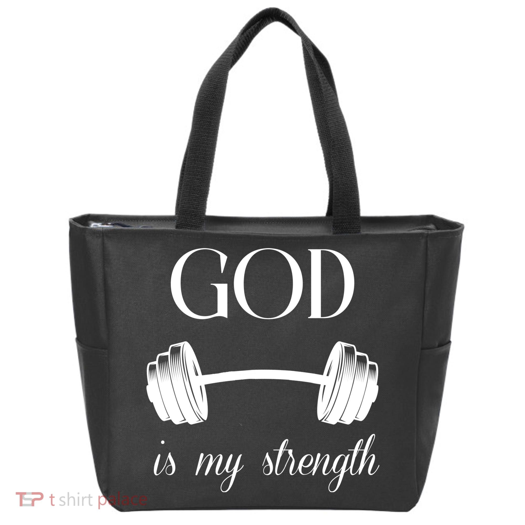 God Is My Strength Tote Bag