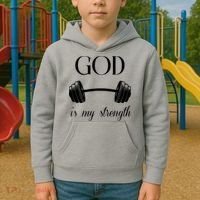 God Is My Strength Kids Hoodie thumb 2