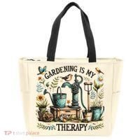 Gardening Is My Therapy Tote Bag thumb 0