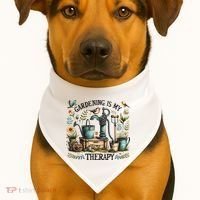 Gardening Is My Therapy USA-Made Doggie Bandana thumb 1