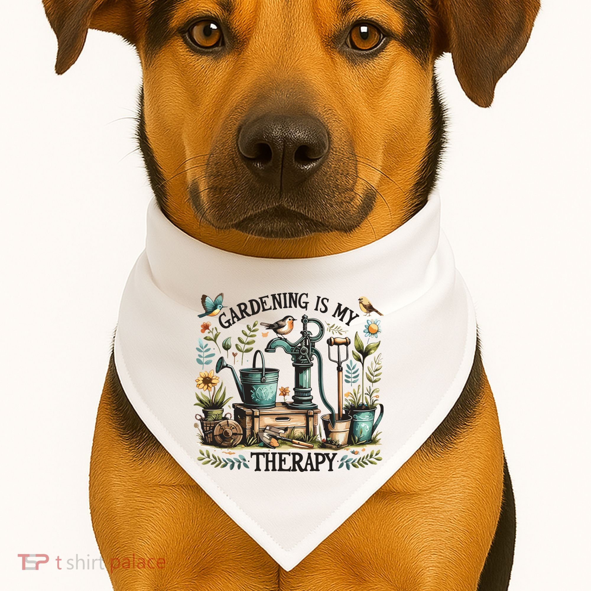 Gardening Is My Therapy USA-Made Doggie Bandana