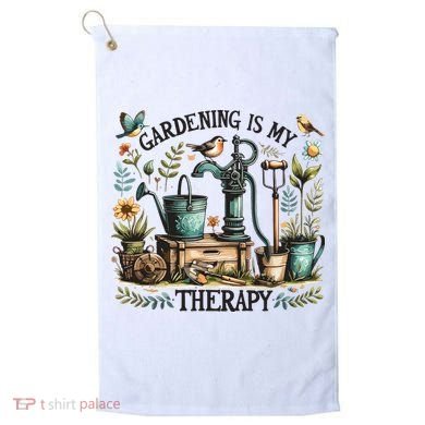 Gardening Is My Therapy Golf Towel