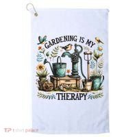Gardening Is My Therapy Golf Towel thumb 0