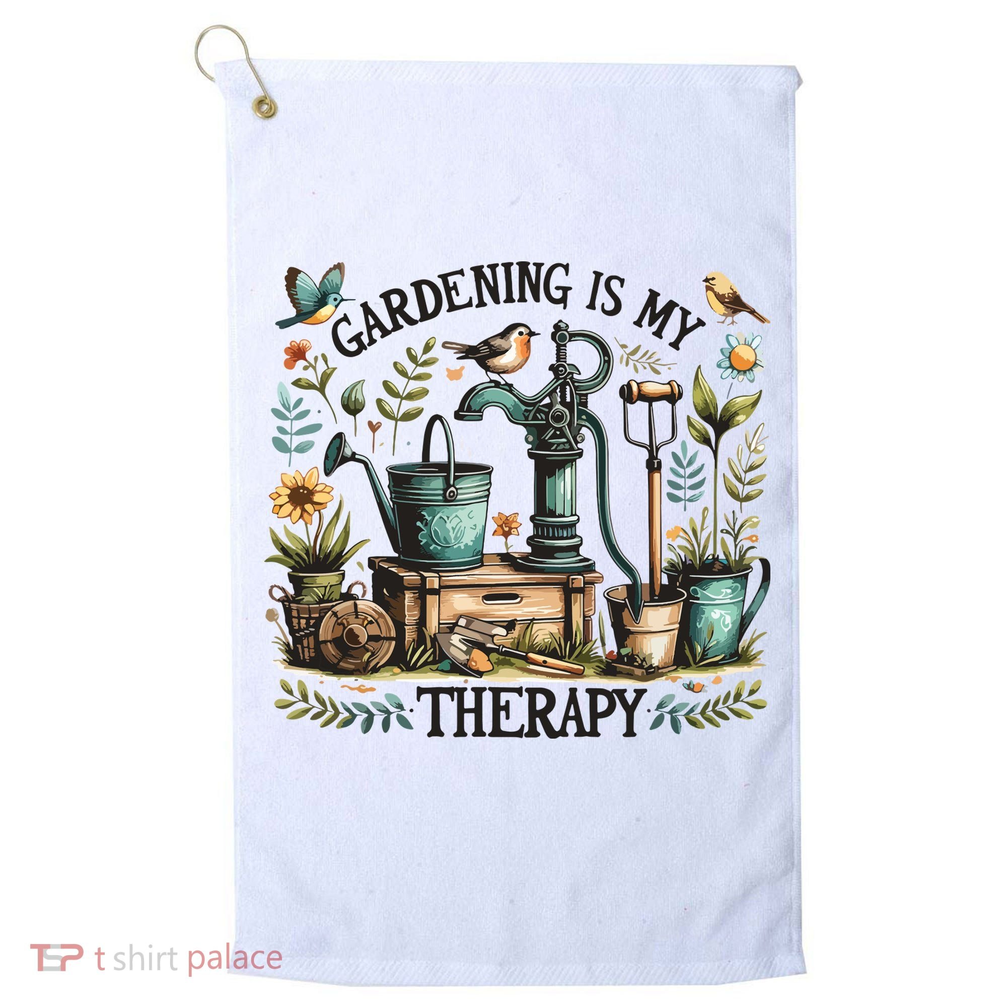 Gardening Is My Therapy Golf Towel