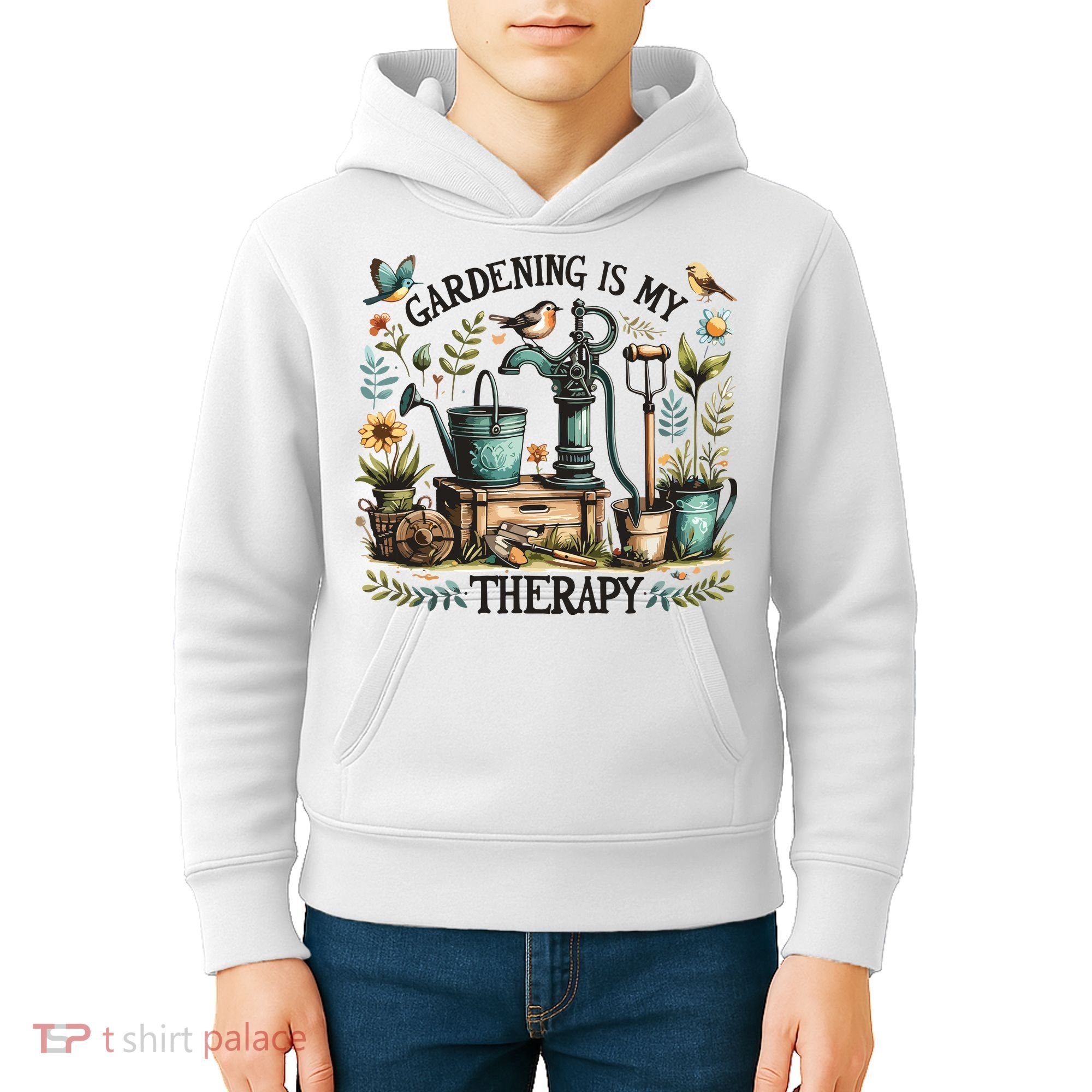 Gardening Is My Therapy Kids Hoodie