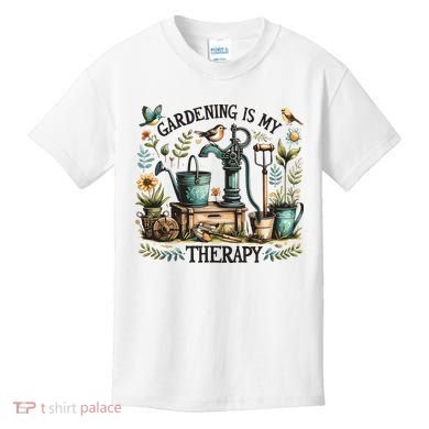 Gardening Is My Therapy Kids T-Shirt
