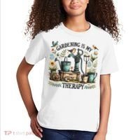 Gardening Is My Therapy Kids T-Shirt thumb 2