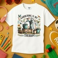 Gardening Is My Therapy Kids T-Shirt thumb 3