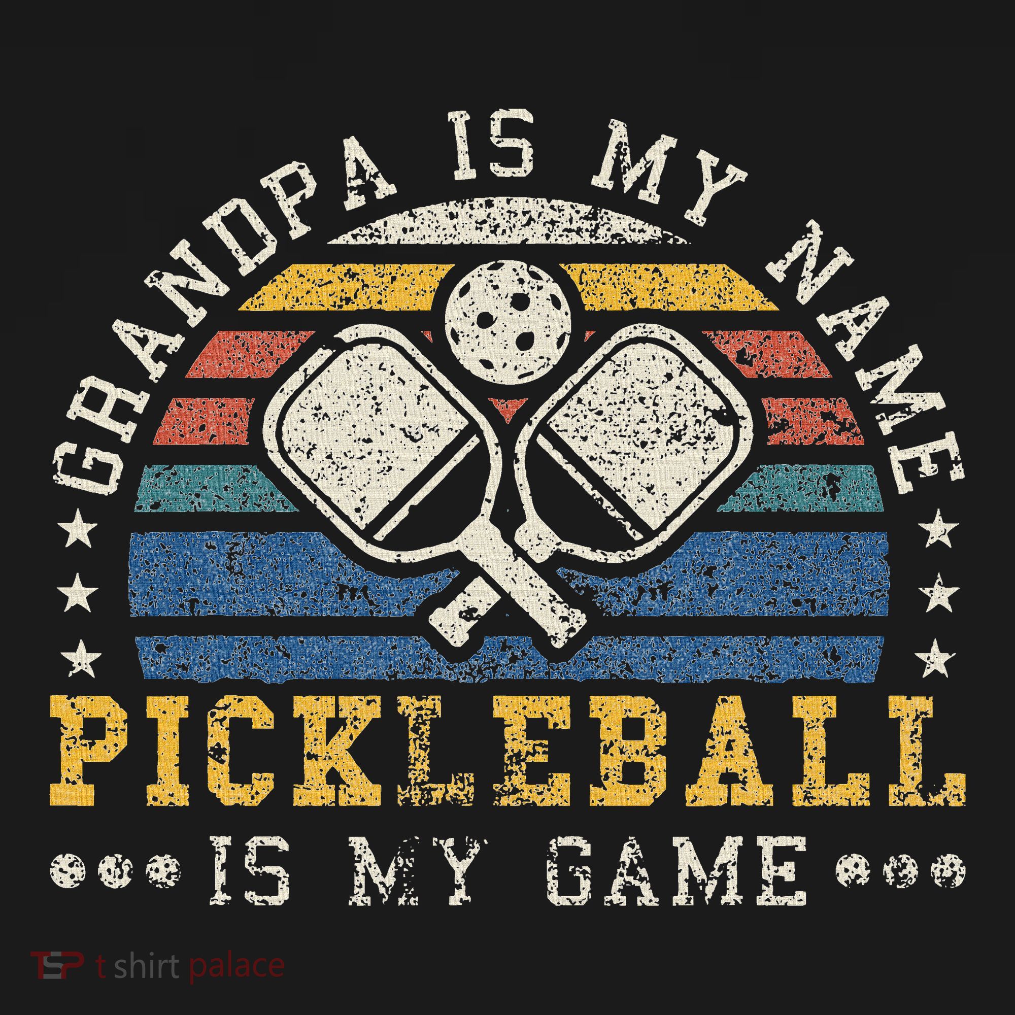 Grandpa Is My Name Pickleball Is My Game Pickleball Grandpa T-Shirt