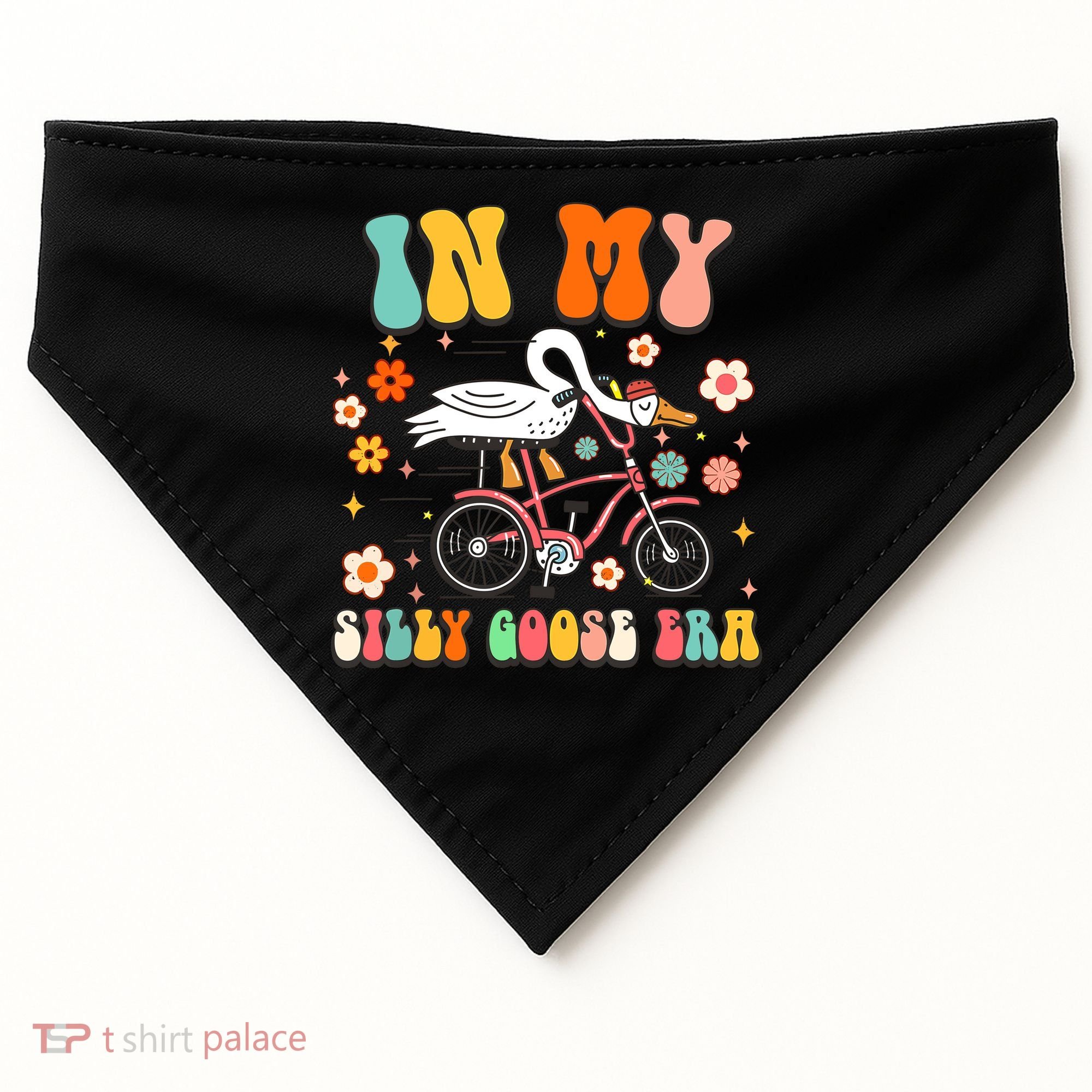 Groovy In My Silly Goose Era Funny Duck Saying Goose Meme USA-Made Doggie Bandana