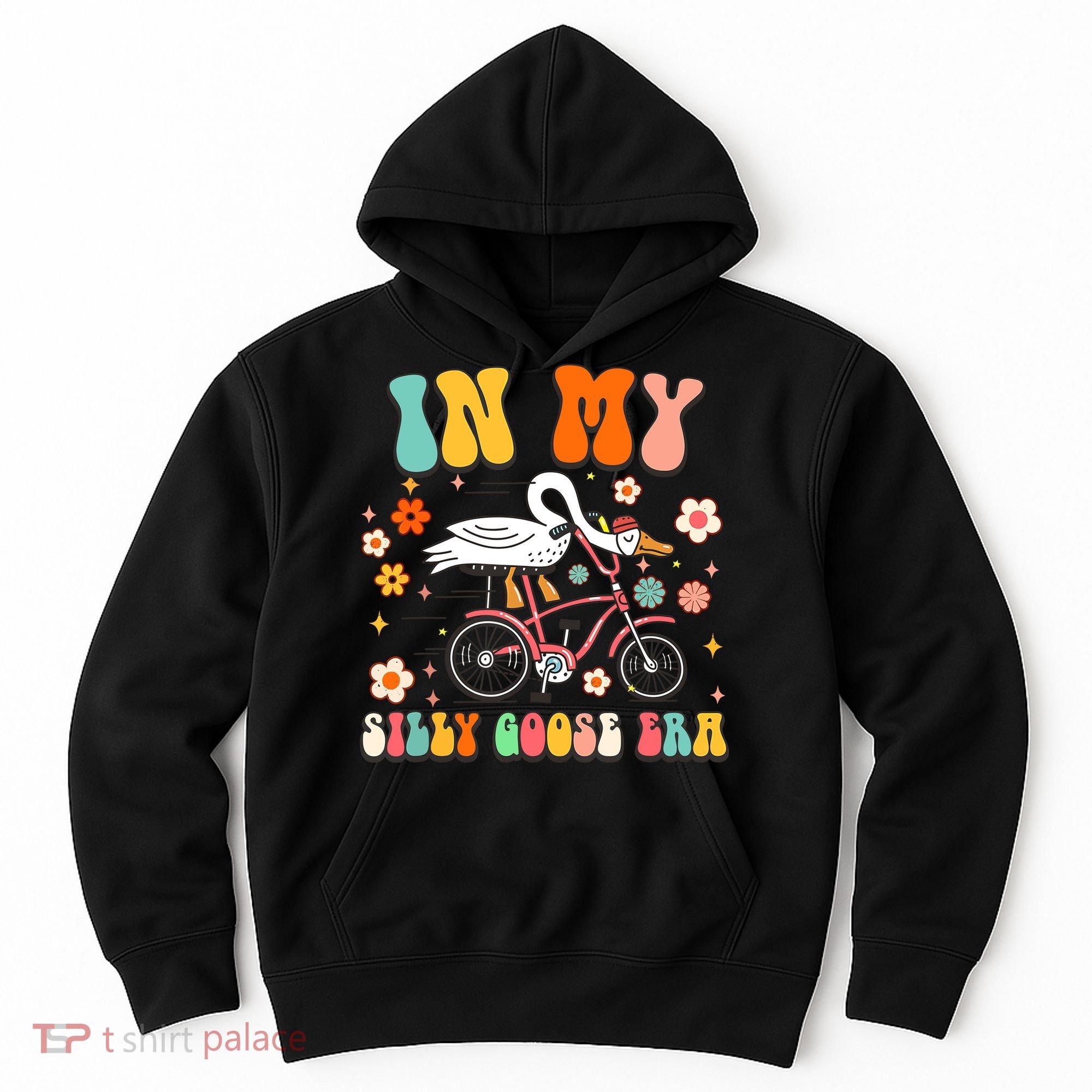 Groovy In My Silly Goose Era Funny Duck Saying Goose Meme Hoodie