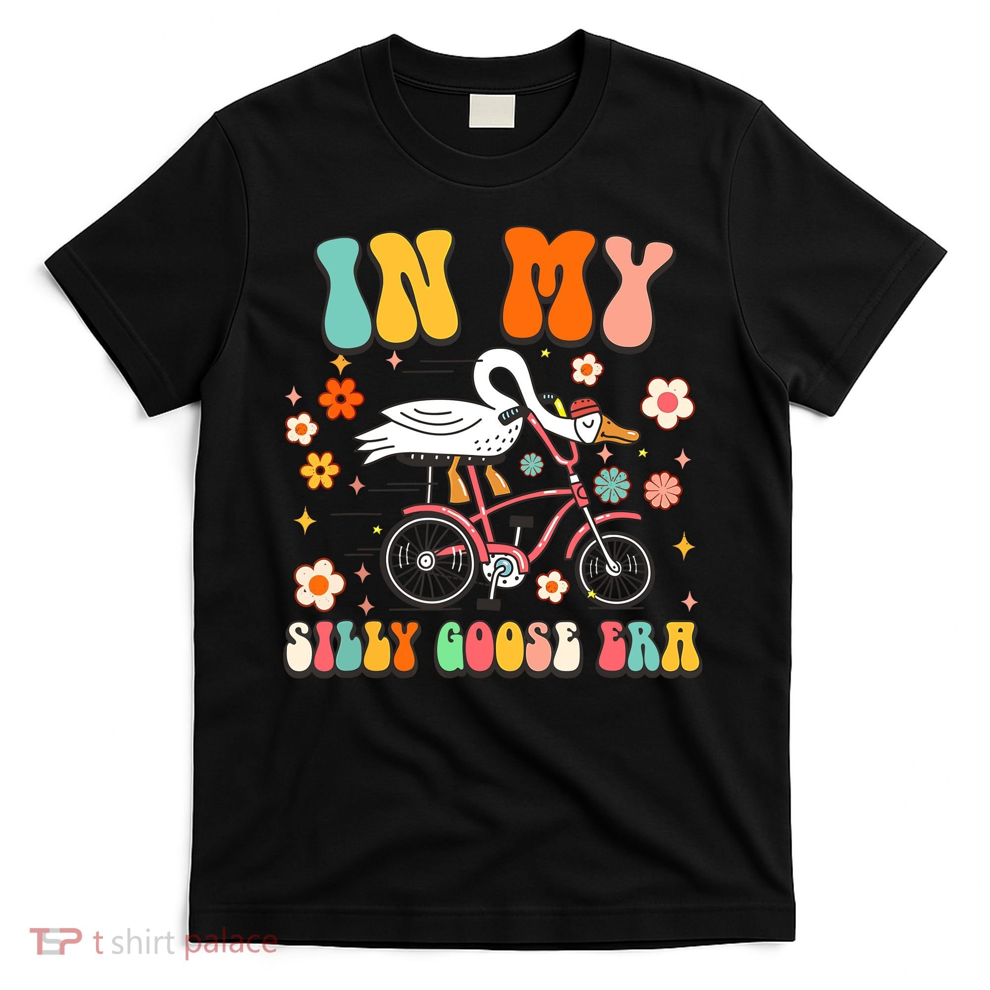 Groovy In My Silly Goose Era Funny Duck Saying Goose Meme T-Shirt