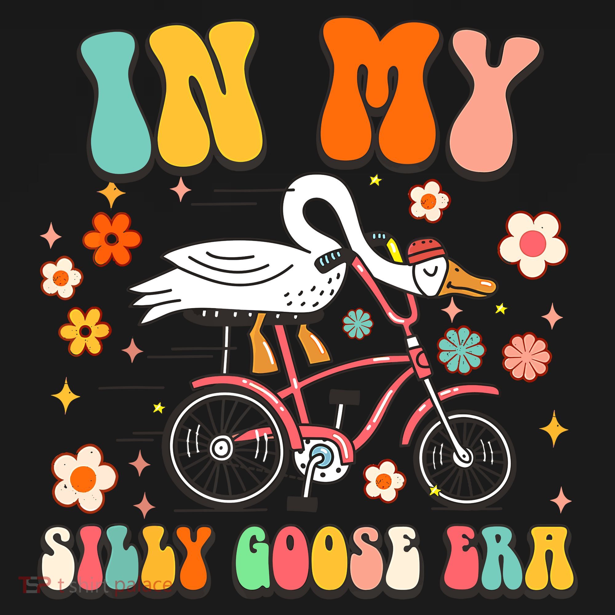 Groovy In My Silly Goose Era Funny Duck Saying Goose Meme Women's Hoodie
