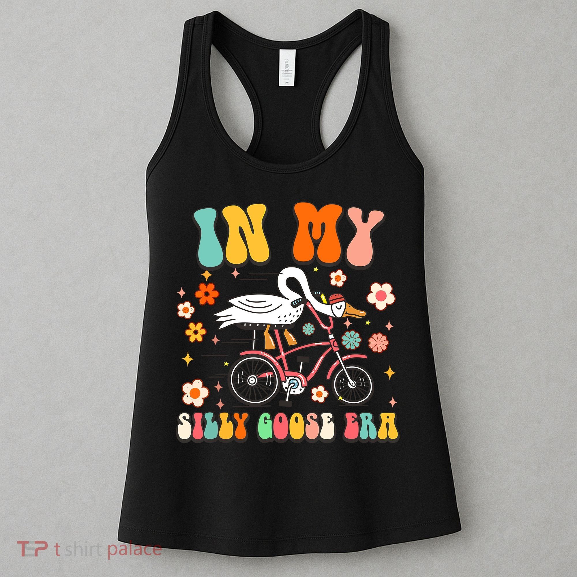 Groovy In My Silly Goose Era Funny Duck Saying Goose Meme Women's Tank Top