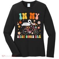 Groovy In My Silly Goose Era Funny Duck Saying Goose Meme Women's Long Sleeve Shirt thumb 0