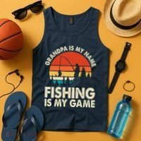 Grandpa Is My Name Fishing Is My Game Tank Top thumb 4