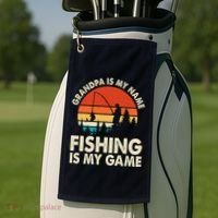Grandpa Is My Name Fishing Is My Game Golf Towel thumb 2