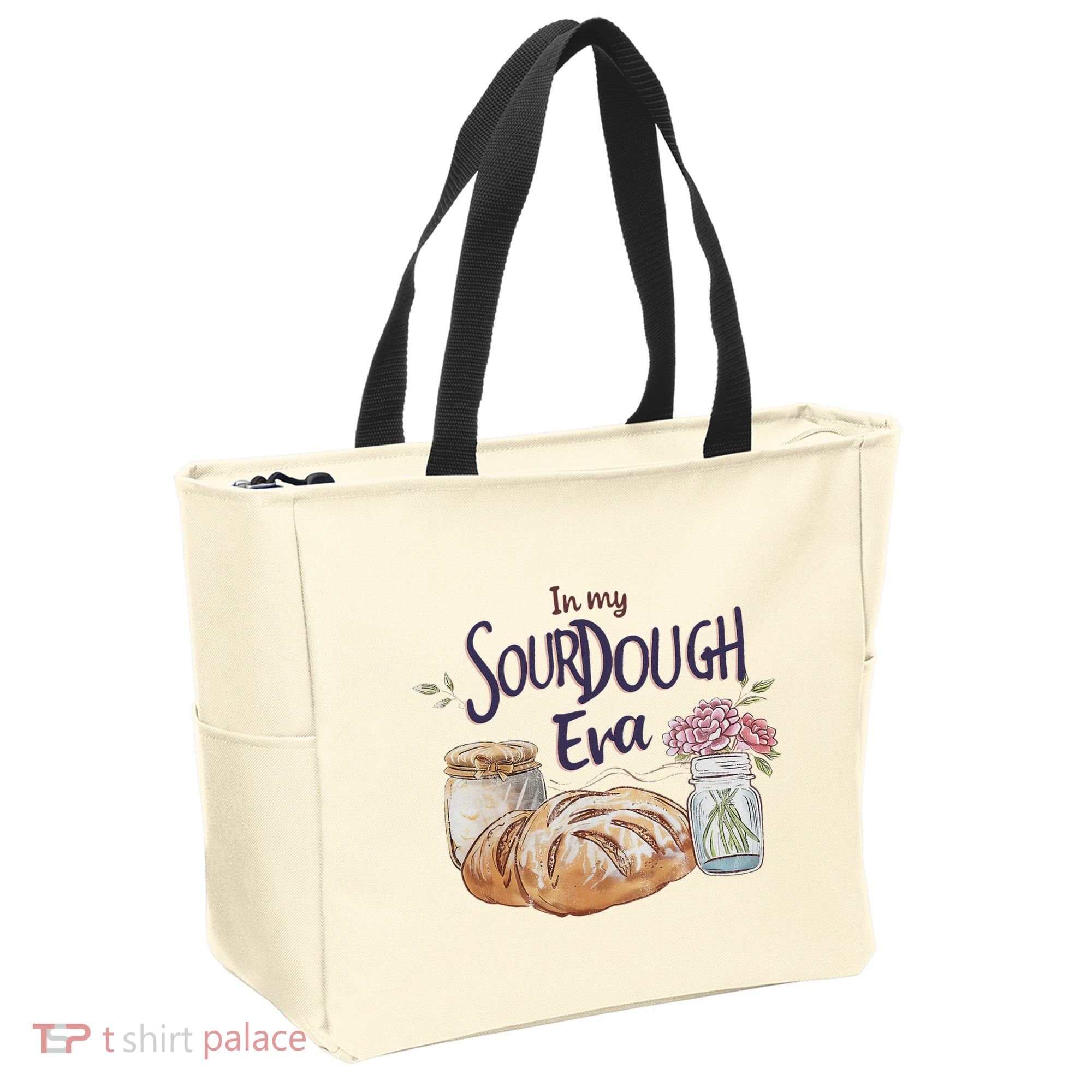 Groovy In My Sourdough Era Funny Pun In My Bread Making Tote Bag