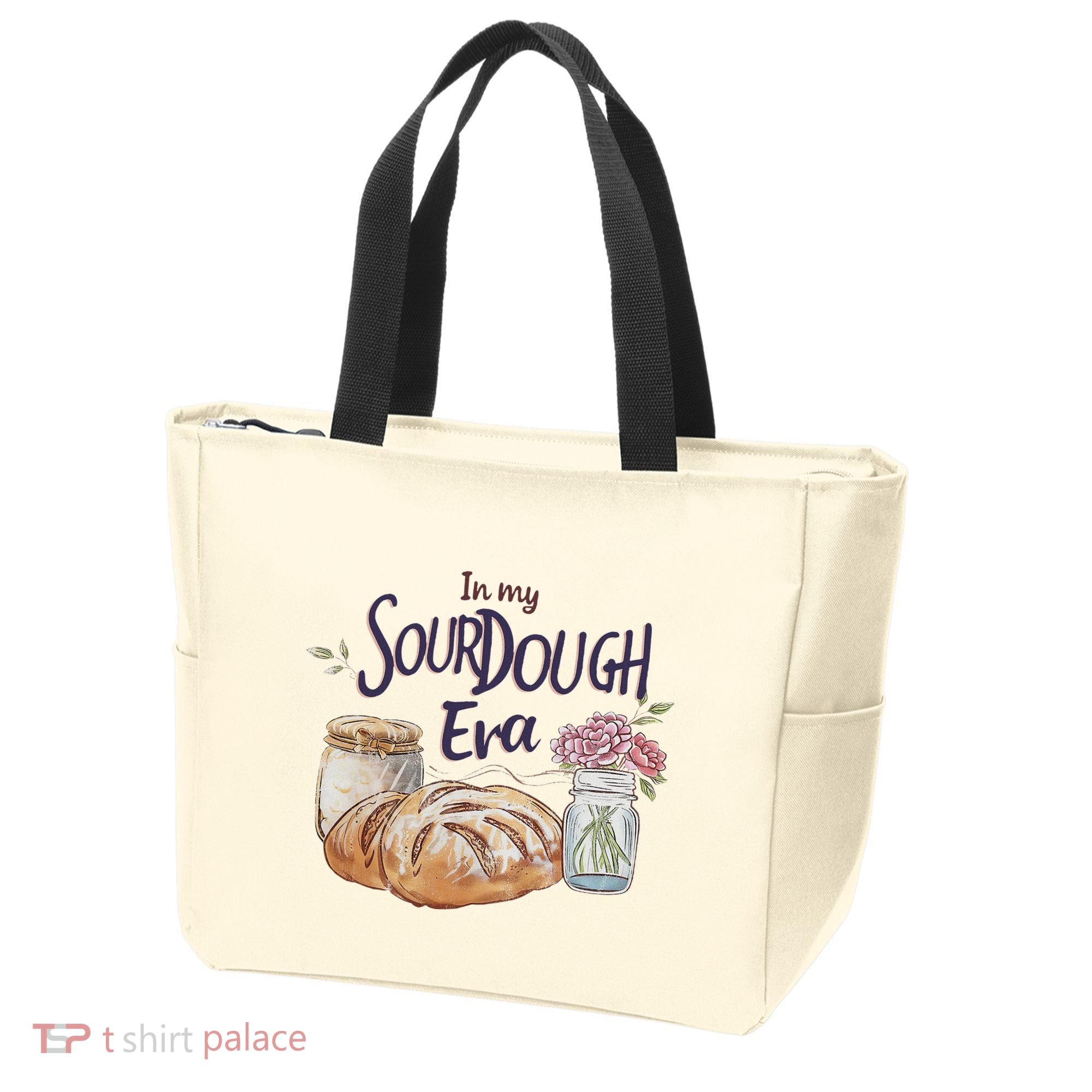 Groovy In My Sourdough Era Funny Pun In My Bread Making Tote Bag
