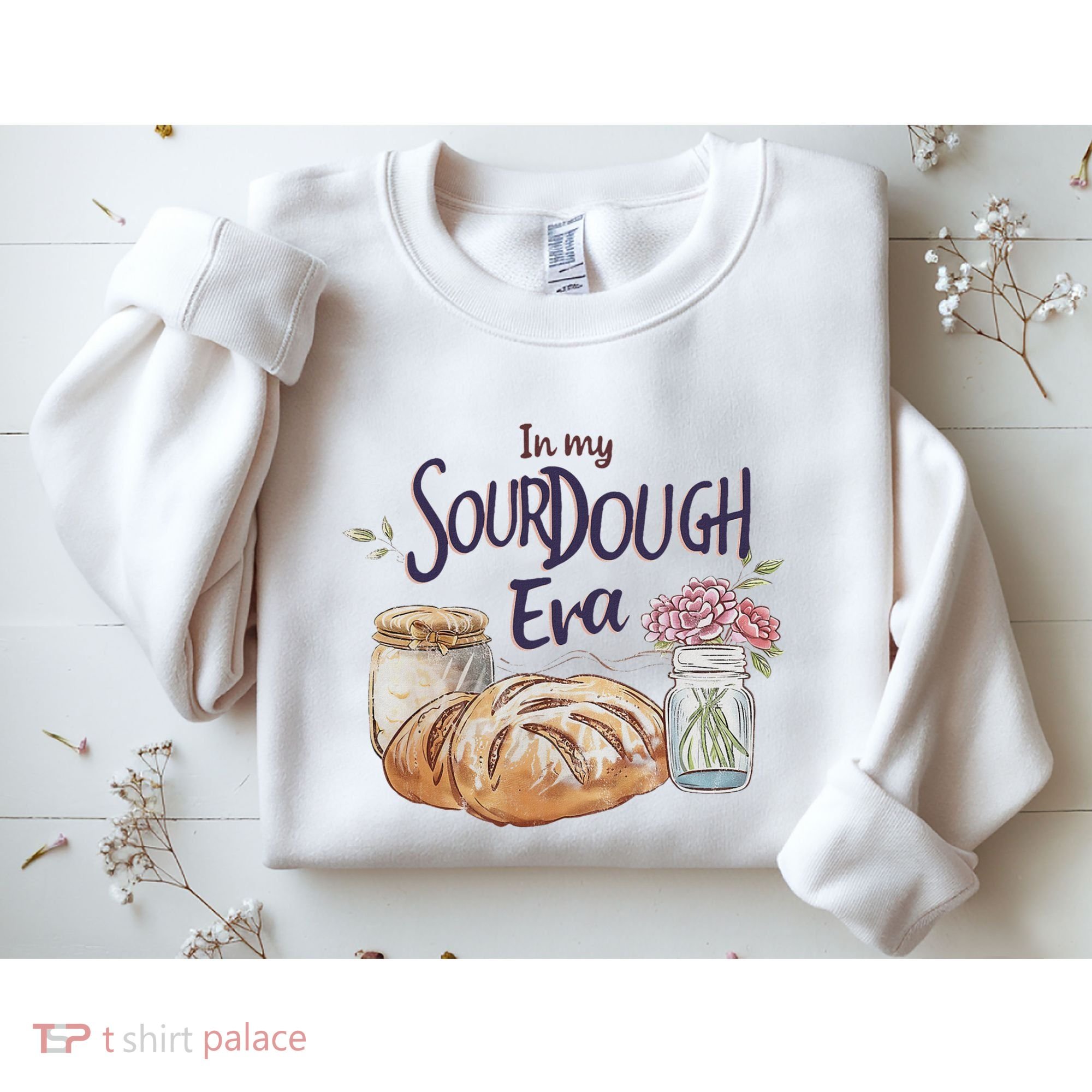 Groovy In My Sourdough Era Funny Pun In My Bread Making Sweatshirt