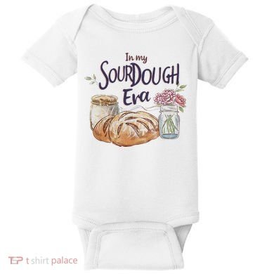 Groovy In My Sourdough Era Funny Pun In My Bread Making Baby Bodysuit