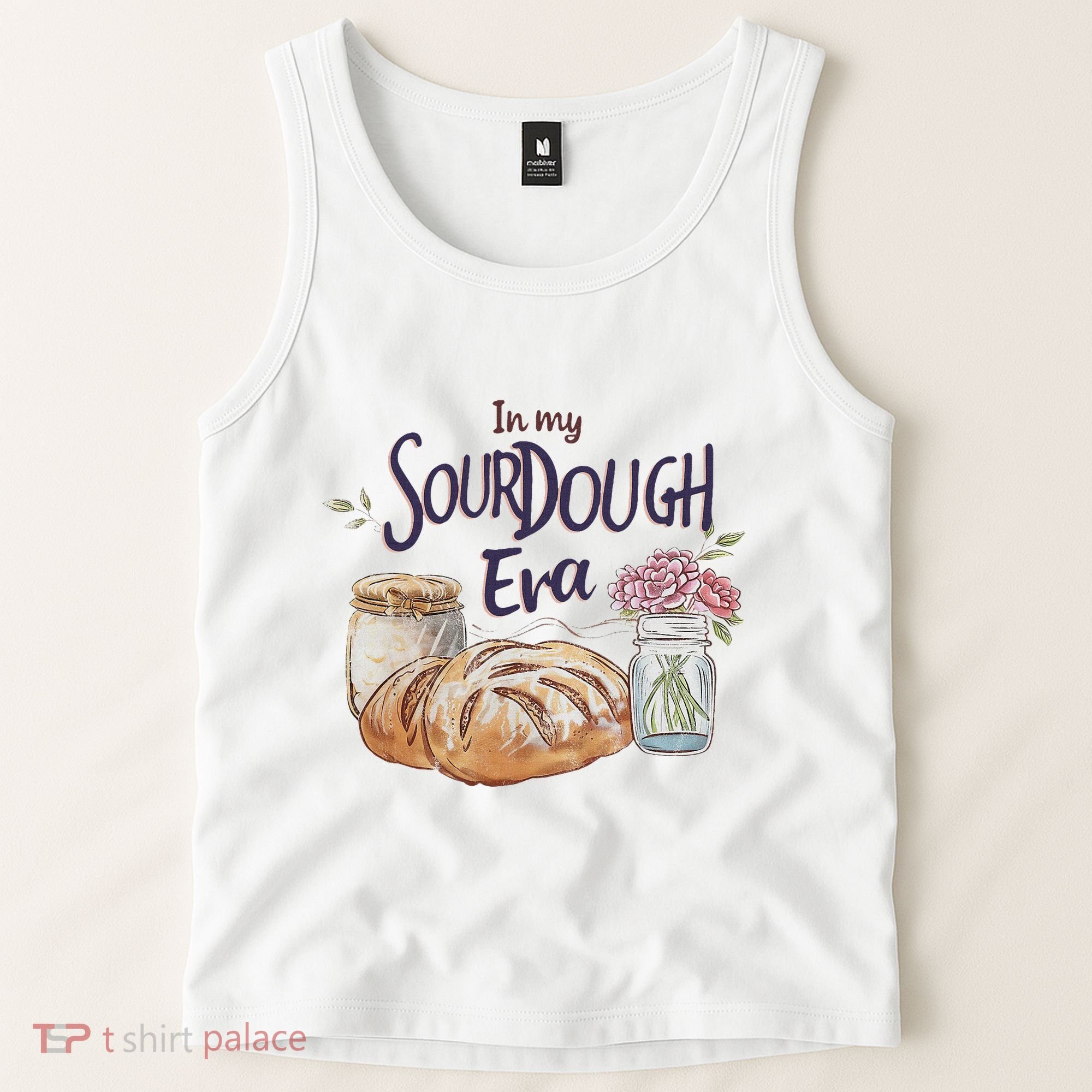Groovy In My Sourdough Era Funny Pun In My Bread Making Tank Top