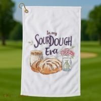 Groovy In My Sourdough Era Funny Pun In My Bread Making Golf Towel thumb 1
