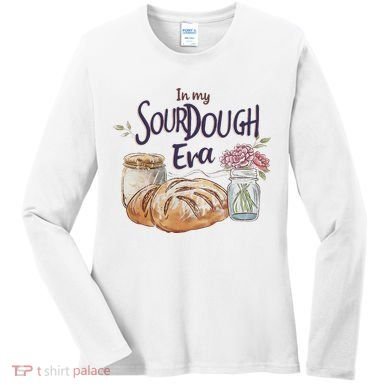 Groovy In My Sourdough Era Funny Pun In My Bread Making Women's Long Sleeve Shirt
